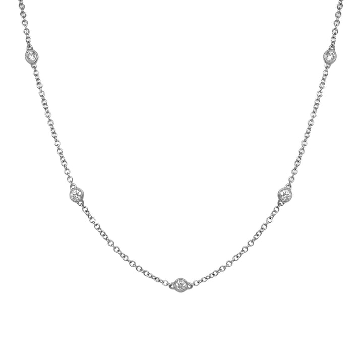 18kt White Gold Diamond By The Inch Necklace