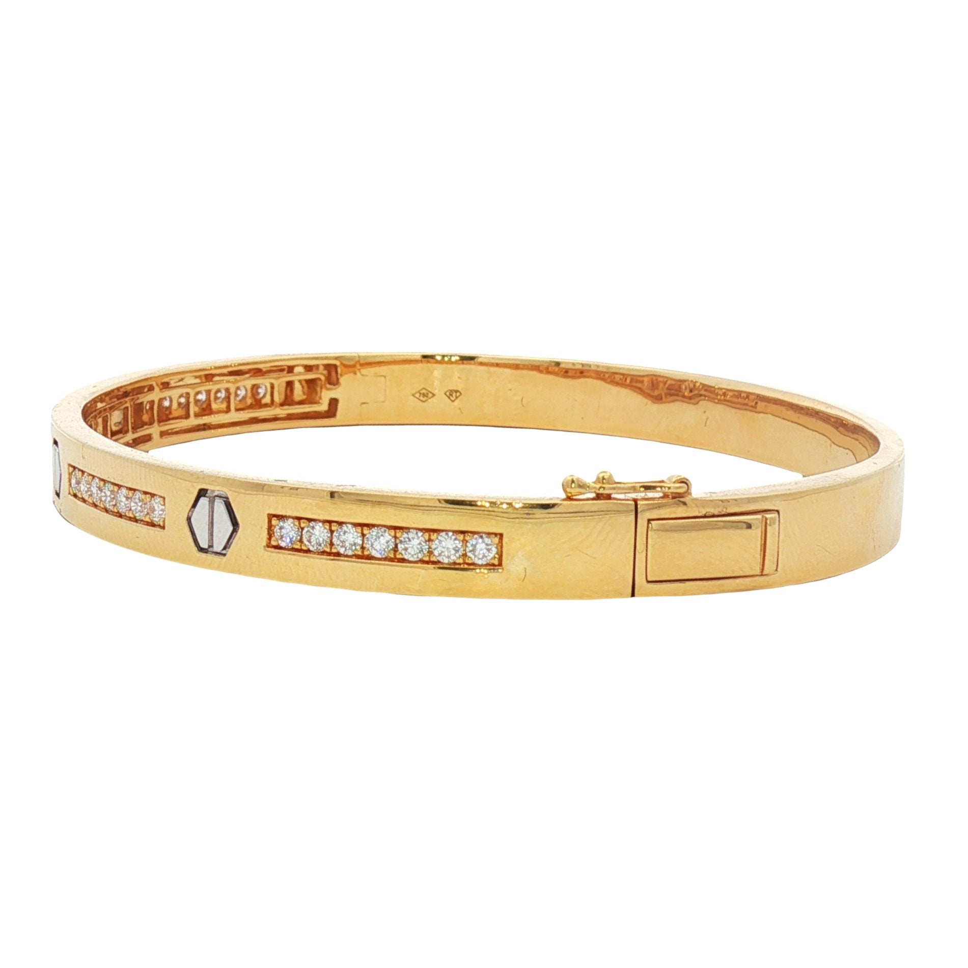 18kt Yellow And White Gold Diamond Bangle