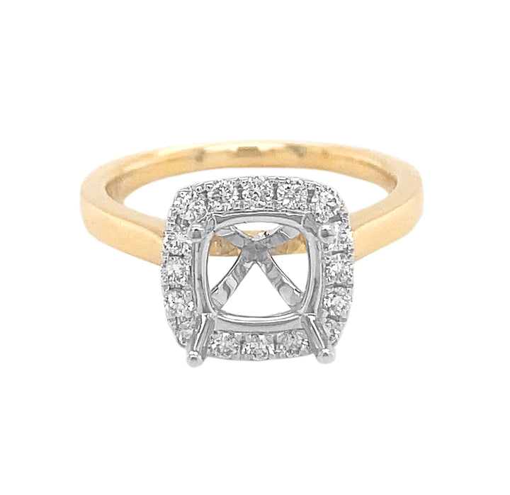 18kt Yellow and White Gold Diamond Semi-mount