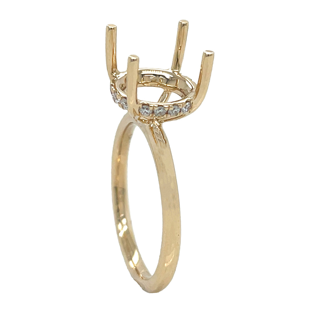 14kt Yellow Gold Diamond Semi-mount