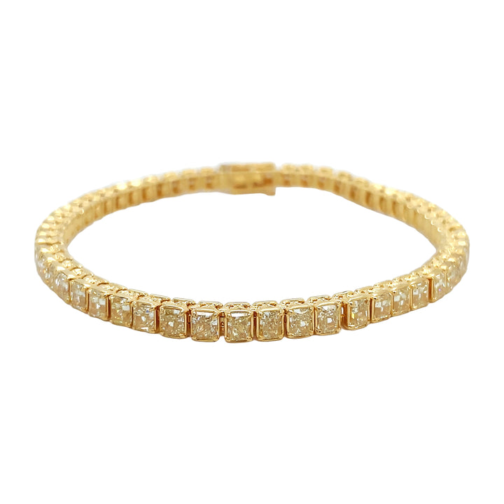 18kt Yelllow Gold Diamond Tennis Bracelet