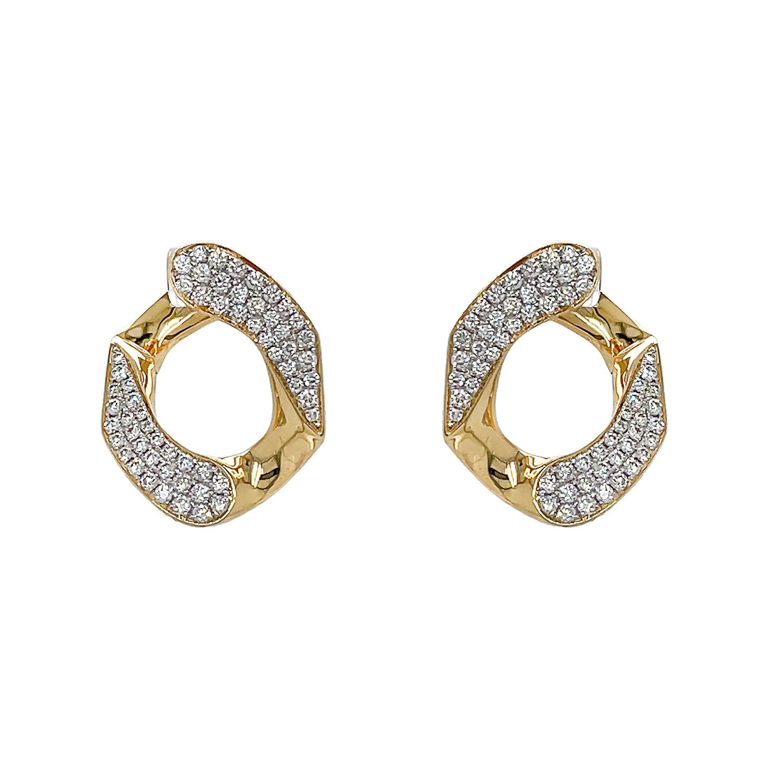 18kt Yellow And White Gold Diamond Earrings