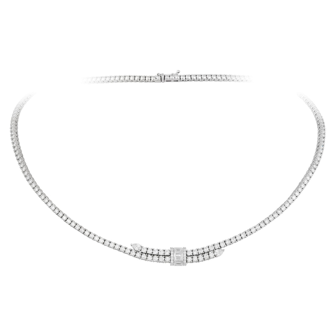 18kt White Gold Diamond Tennis Necklace