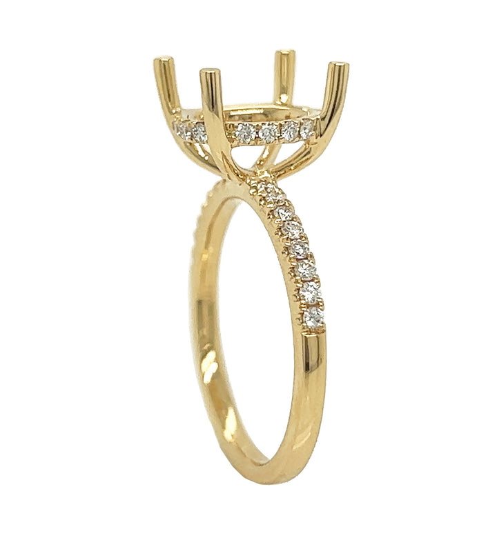 18kt Yellow Gold Diamond Semi-mount