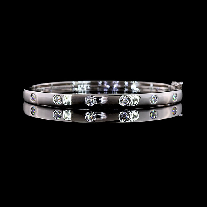 14kt White Gold Lab Diamond Bangle