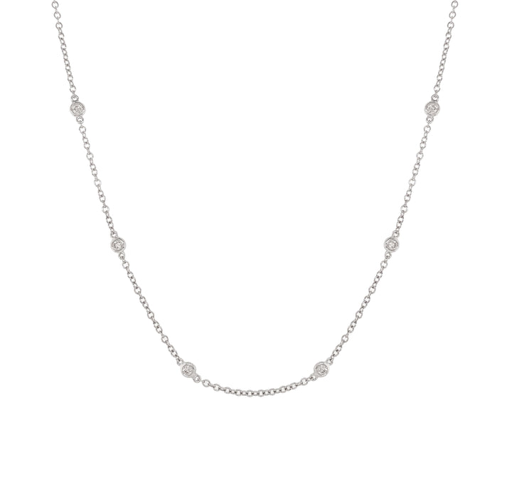 18kt White Gold Diamond By The Inch Necklace