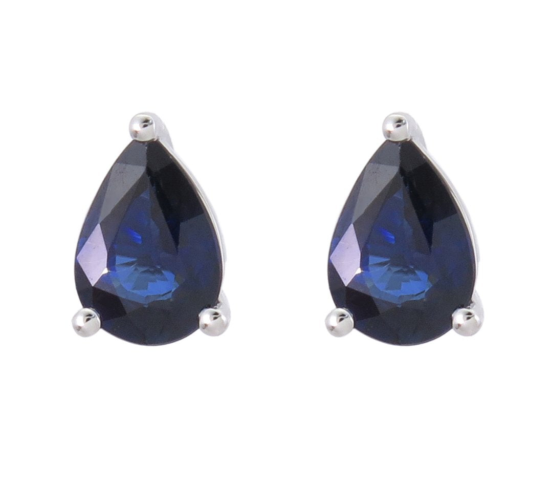 18kt White Gold Blue Sapphire Earrings.