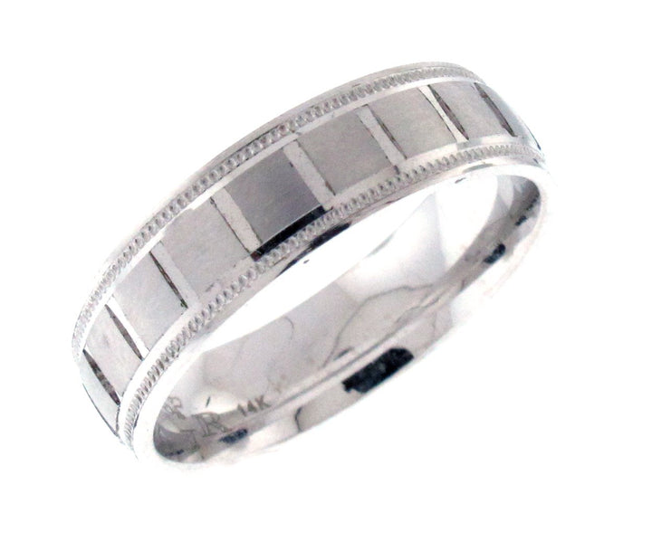 14kt White Gold Men's Wedding Band