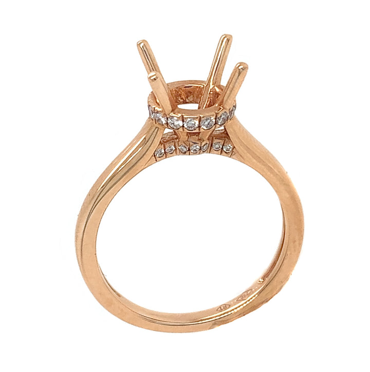 18kt Rose Gold Diamond Semi-mount