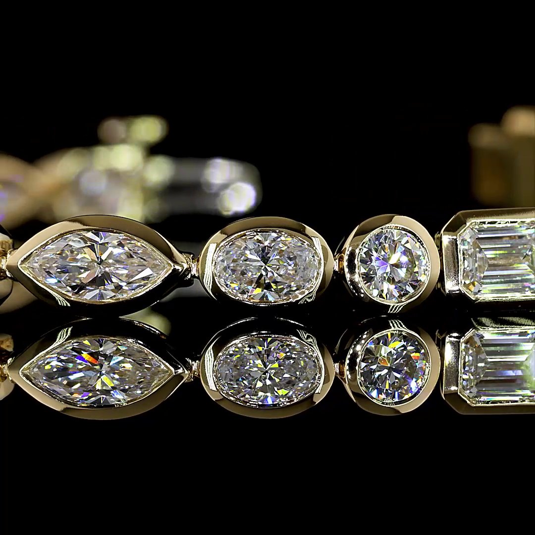 14kt Yellow Gold Lab Diamond Tennis Bracelet