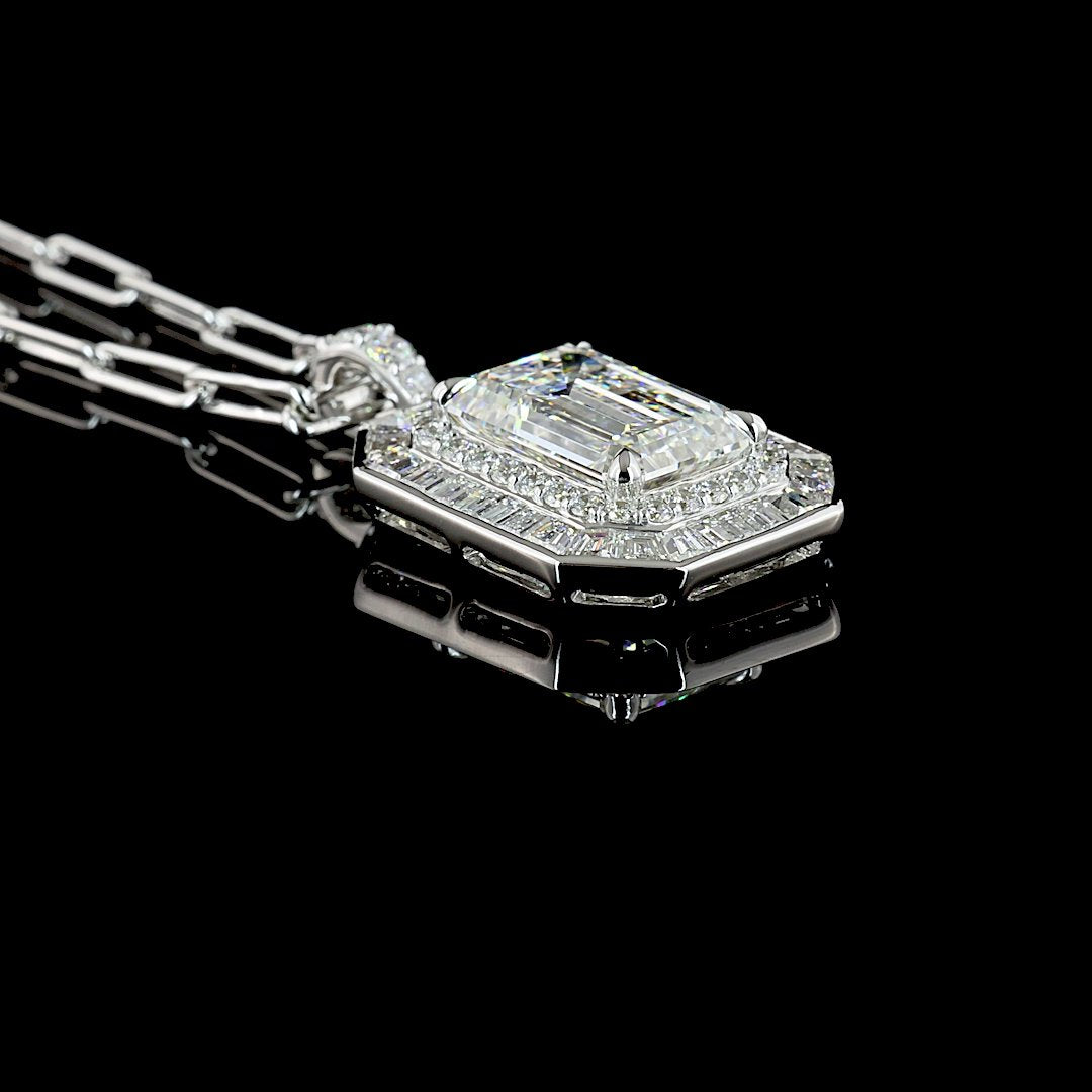 14kt And 9kt White Gold Lab Diamond Pendant