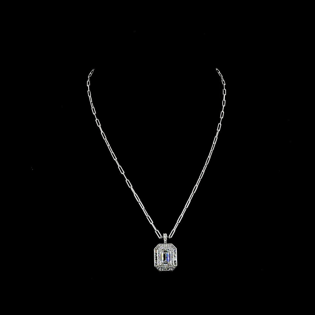 14kt And 9kt White Gold Lab Diamond Pendant