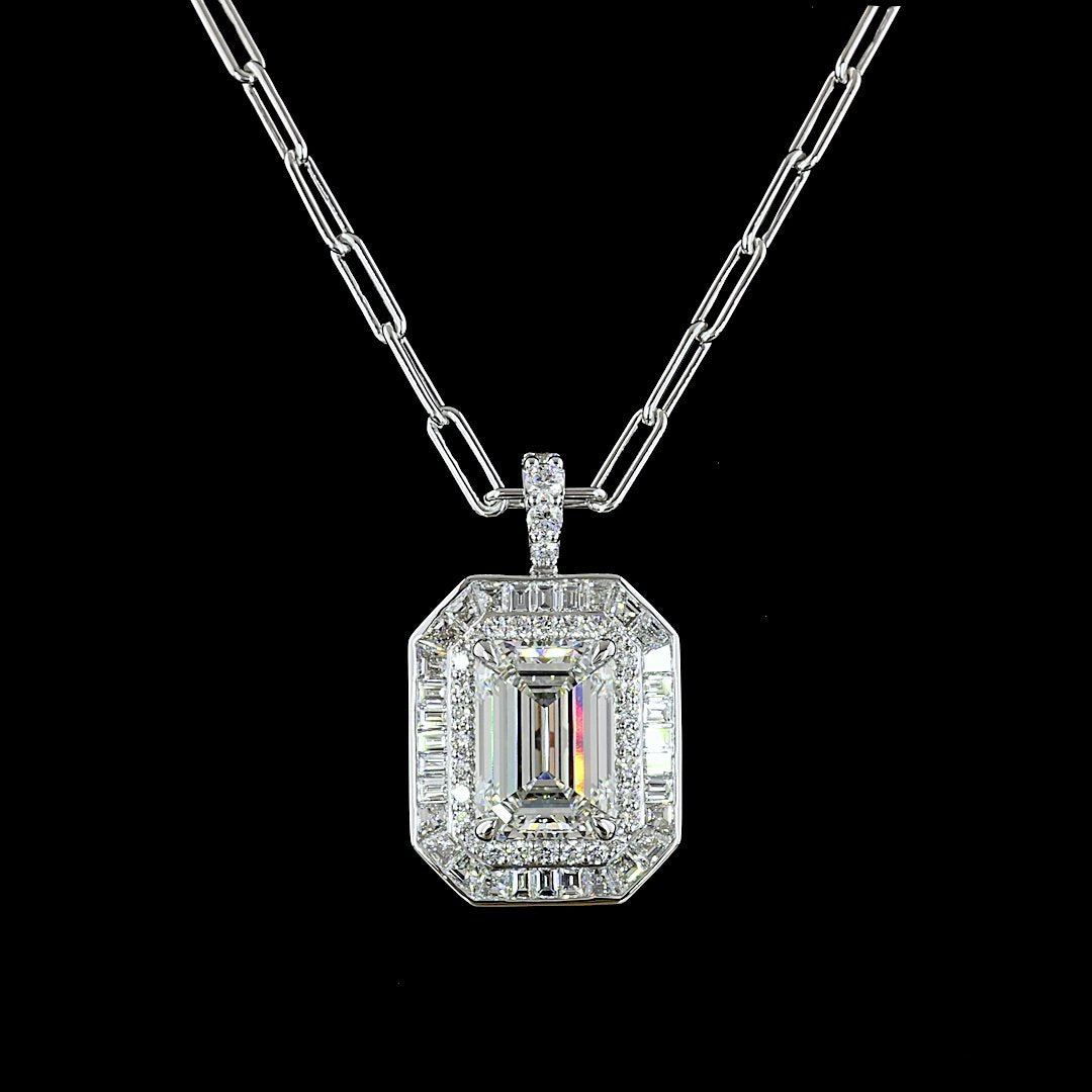 14kt And 9kt White Gold Lab Diamond Pendant