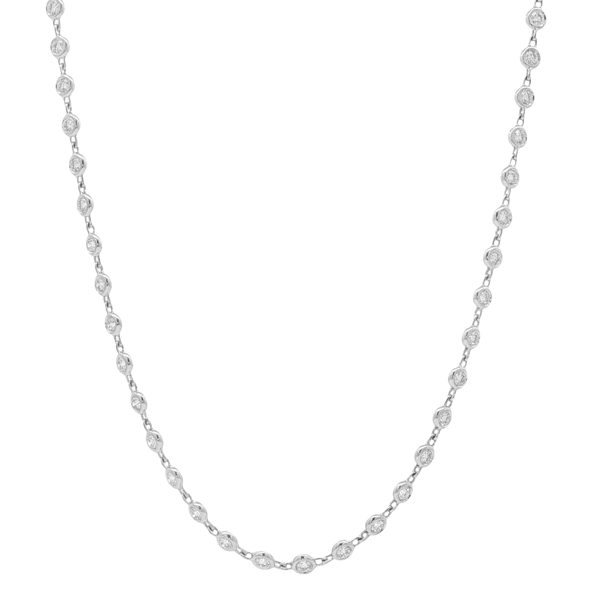 18kt White Gold Diamonds-By-The-Inch Necklace