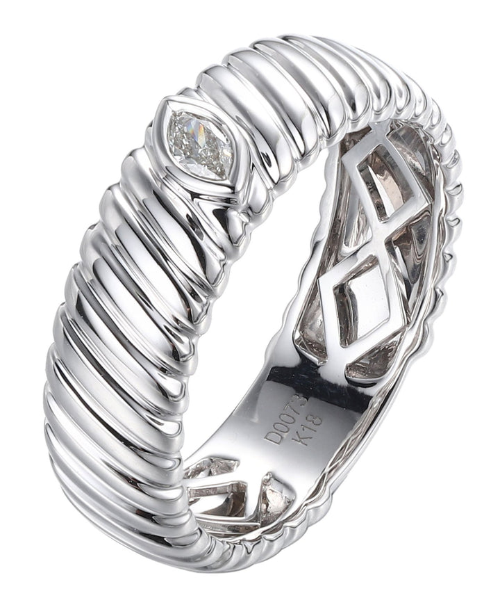 18kt White Gold Diamond Wide Band