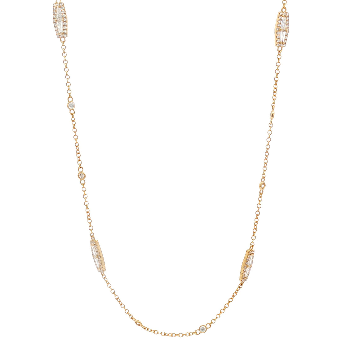 18kt Yellow Gold Diamonds-By-The-Inch Necklace