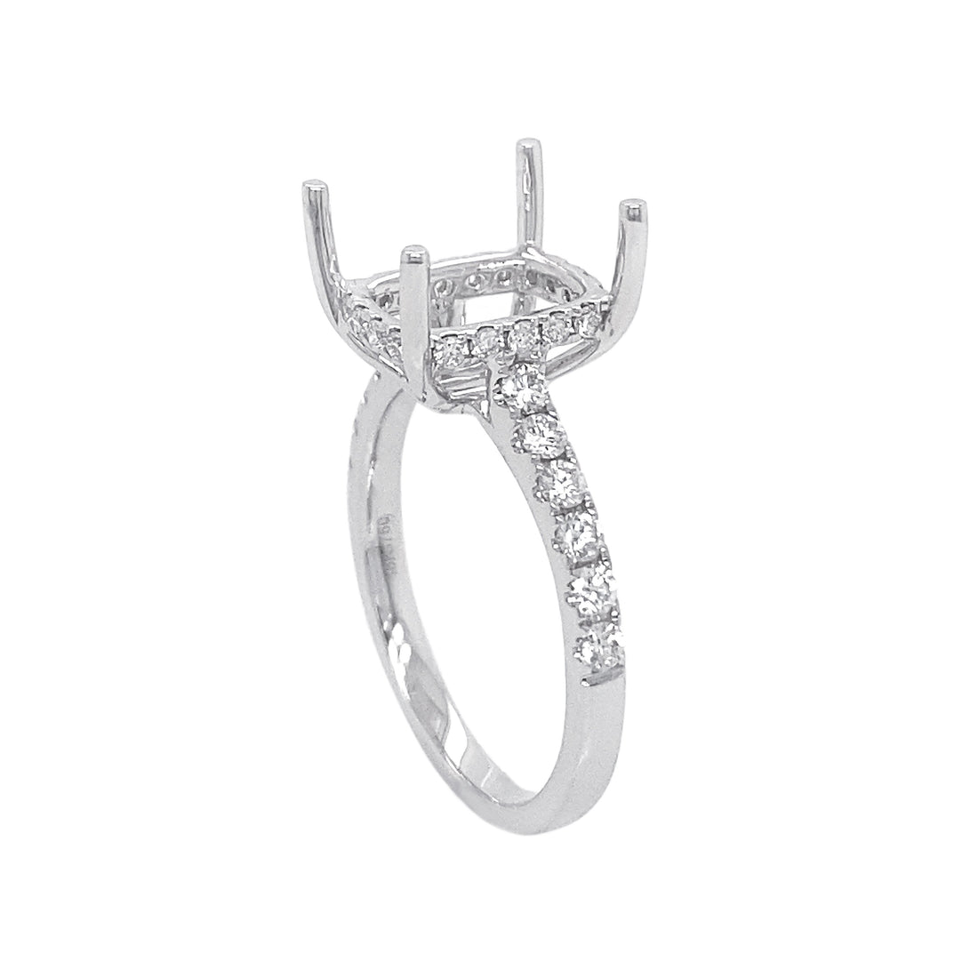 18kt White Gold Diamond Semi Mount