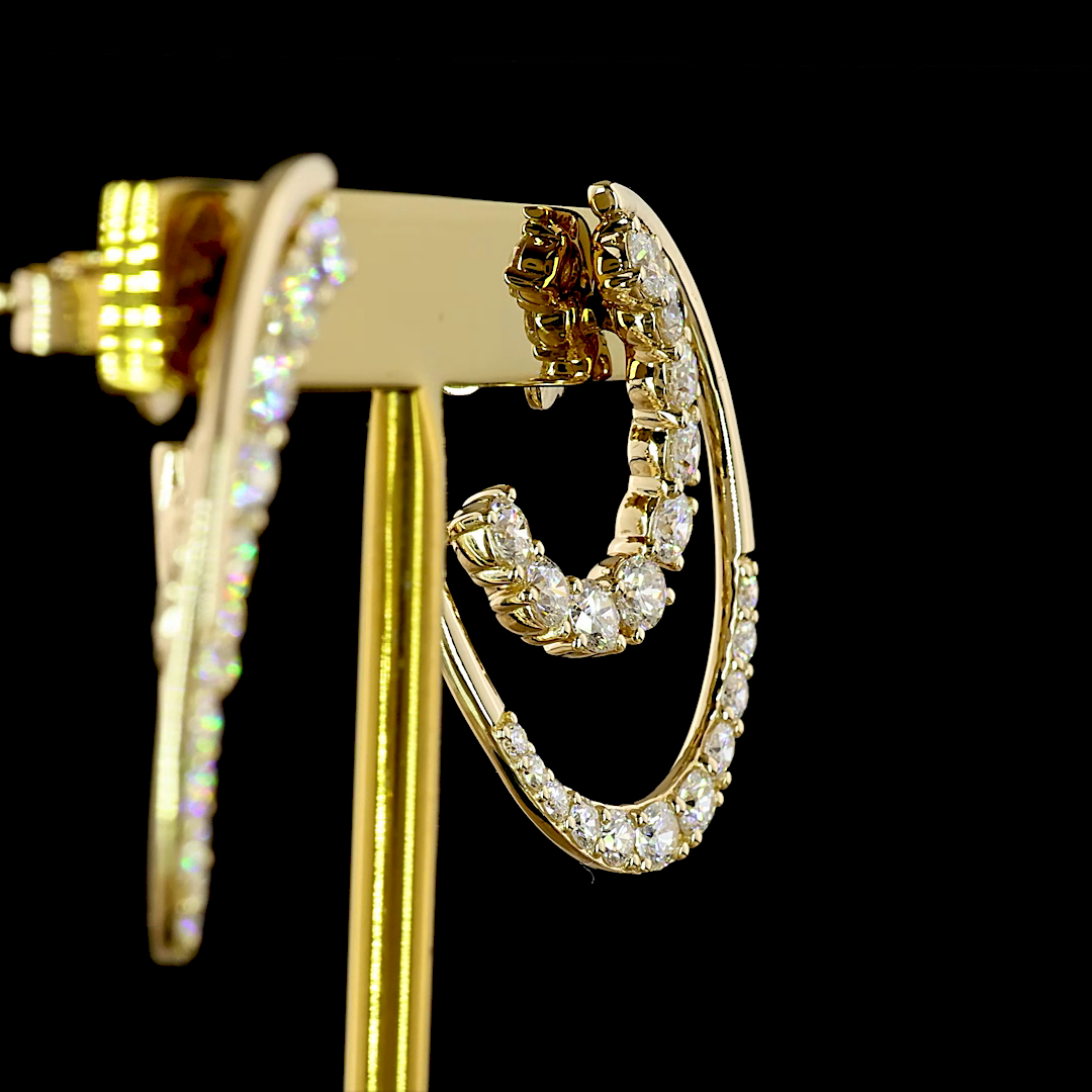 14kt Yellow Gold Lab Diamond Earring