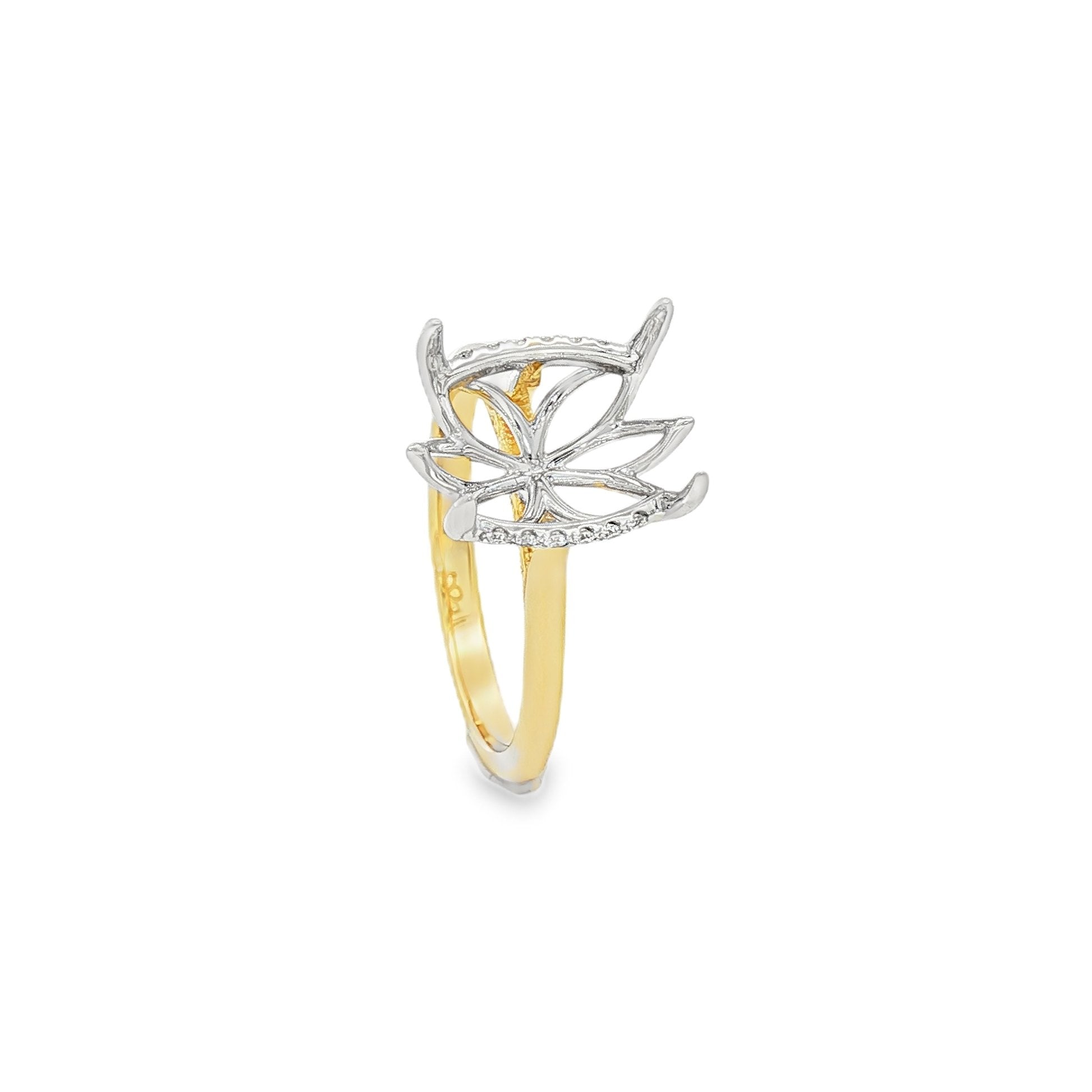 14kt Yellow And White Gold Lab Diamond Semi-Mount