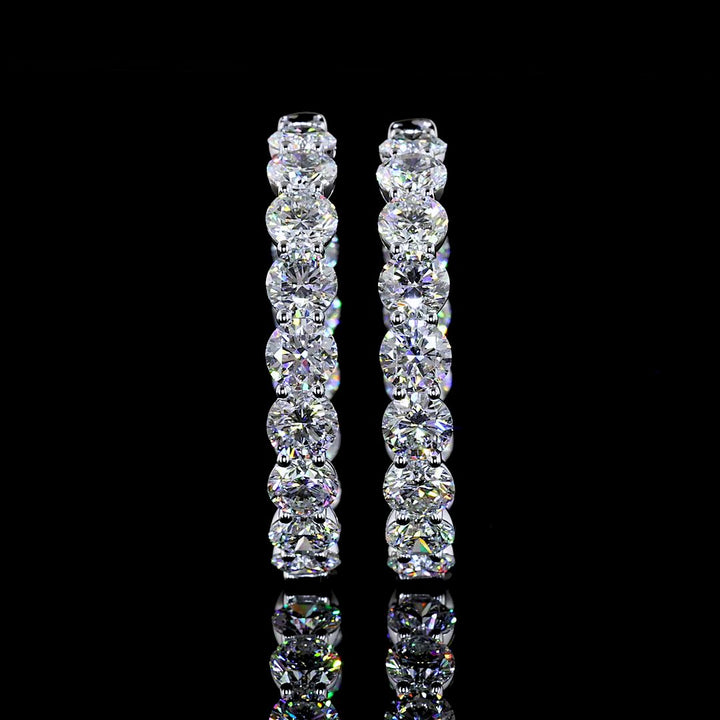 14kt White Gold Lab Diamond Hoops