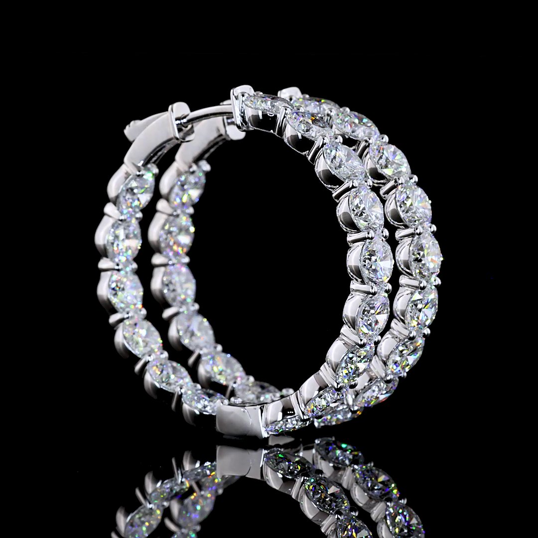 14kt White Gold Lab Diamond Hoops