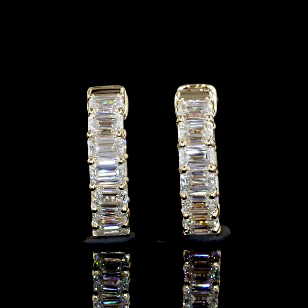 14kt Yellow Gold Lab Diamond Huggie Earrings
