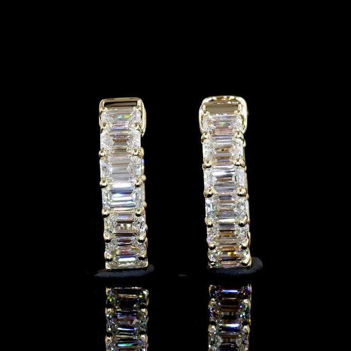 14kt Yellow Gold Lab Diamond Huggie Earrings