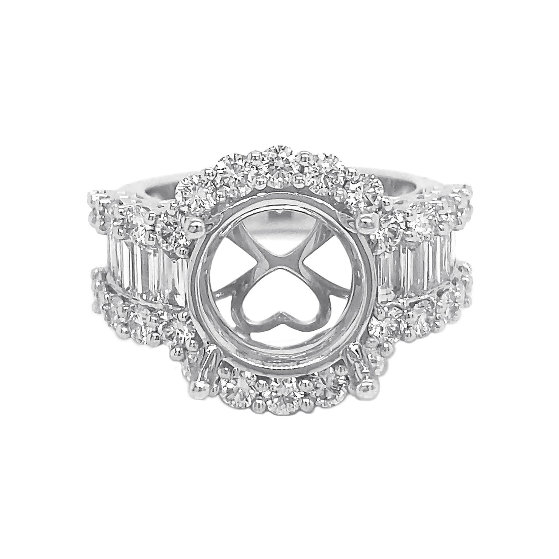 18kt white gold diamond semi-mount