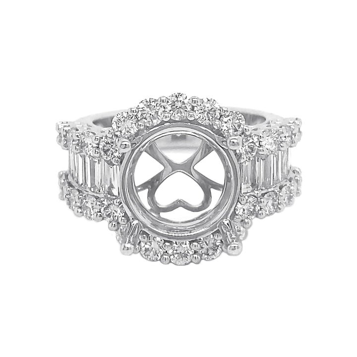 18kt white gold diamond semi-mount