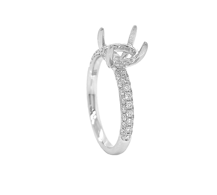 18kt White Gold Diamond Semi-mount