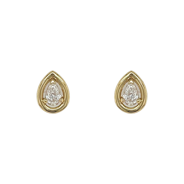 18kt Yellow Gold Diamond Earrings