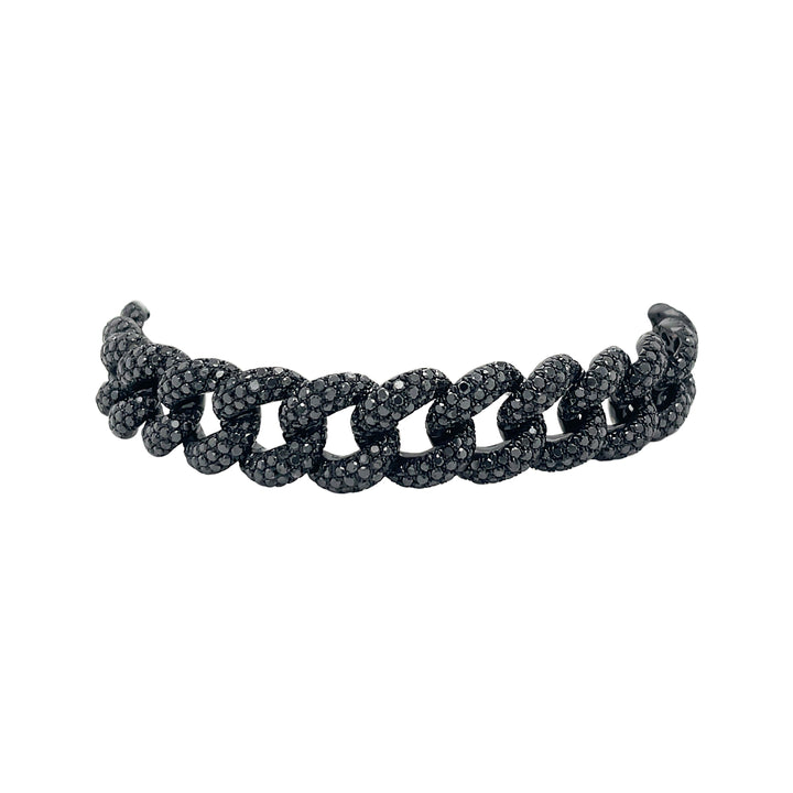 18kt Black Gold Black Diamond Link Bracelet
