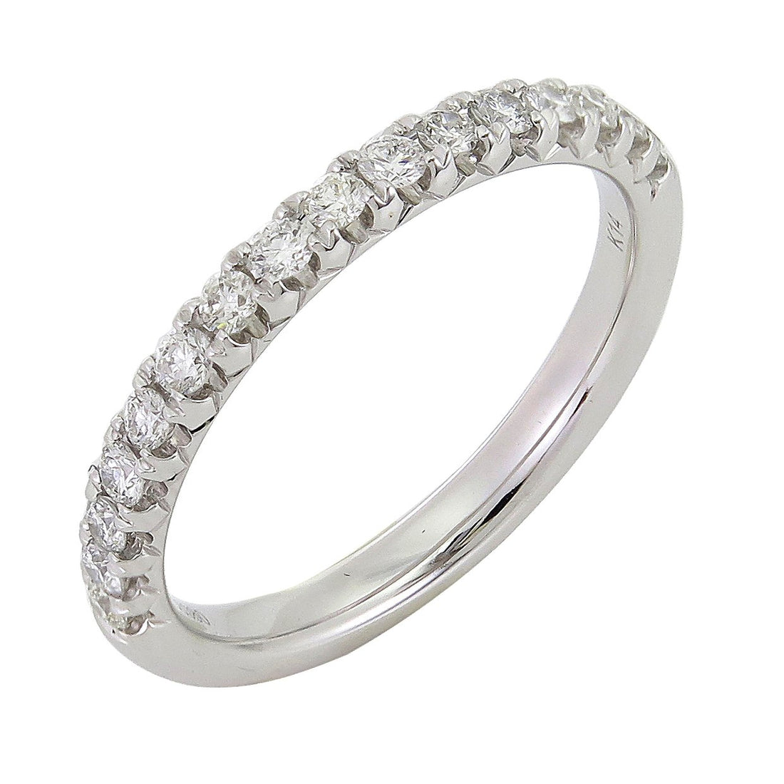 18kt White Gold Diamond Half-way Band