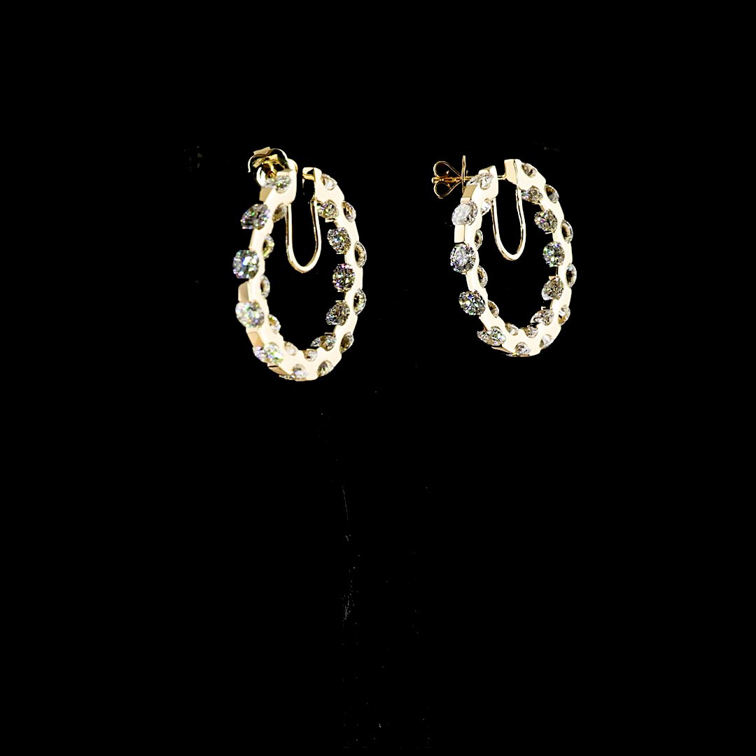 14kt Yellow Gold Lab Diamond Hoops
