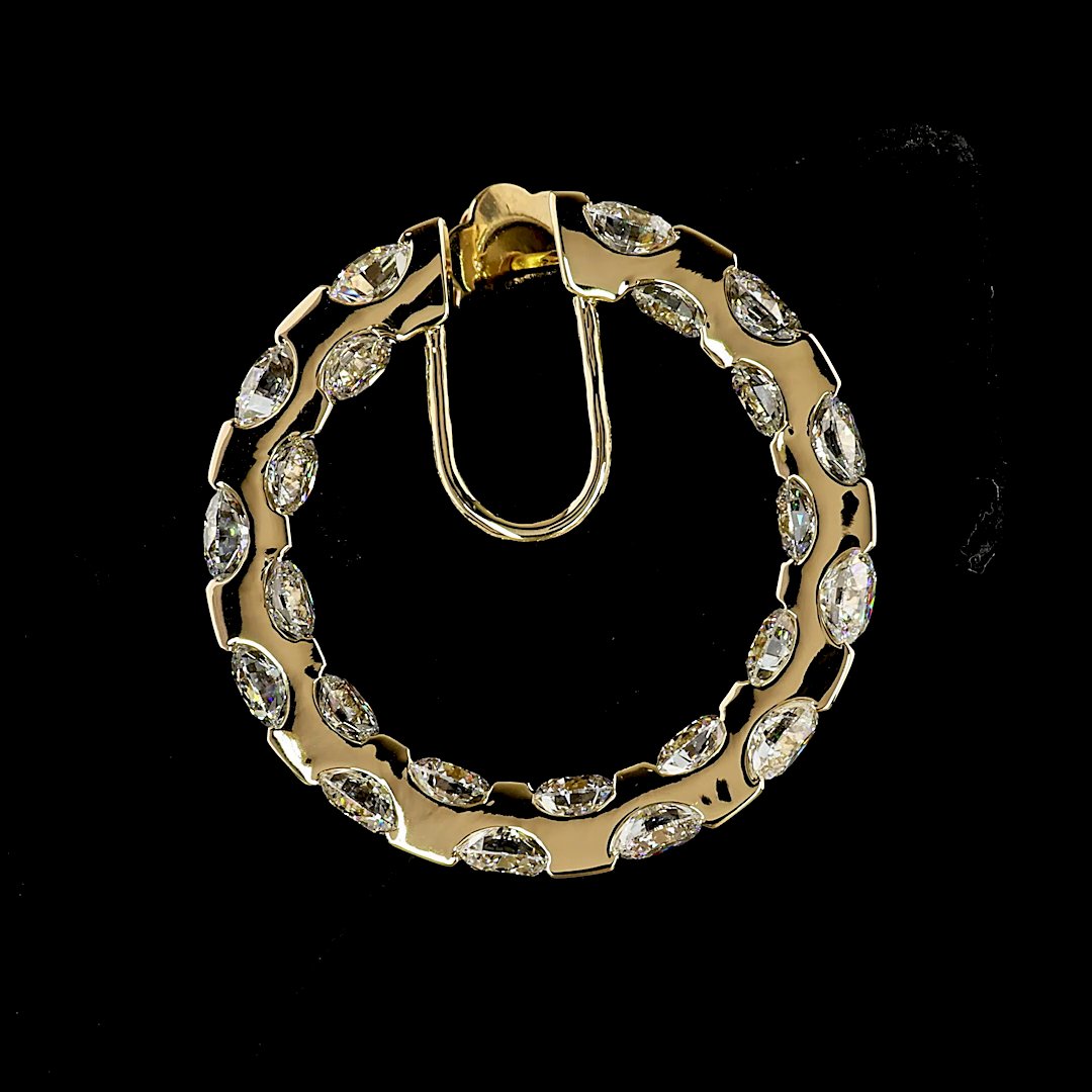 14kt Yellow Gold Lab Diamond Hoops