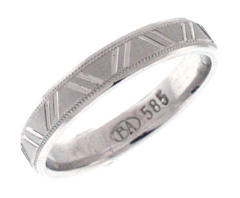 14kt White Gold Wedding Band