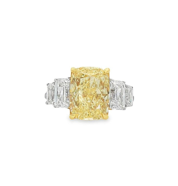 14kt White And Yellow Gold Lab Diamond And Yellow Diamond Ring
