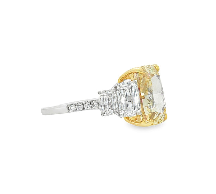 14kt White And Yellow Gold Lab Diamond And Yellow Diamond Ring