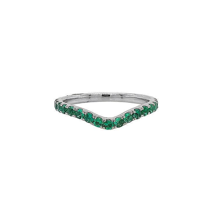 18kt White Gold Emerald Band