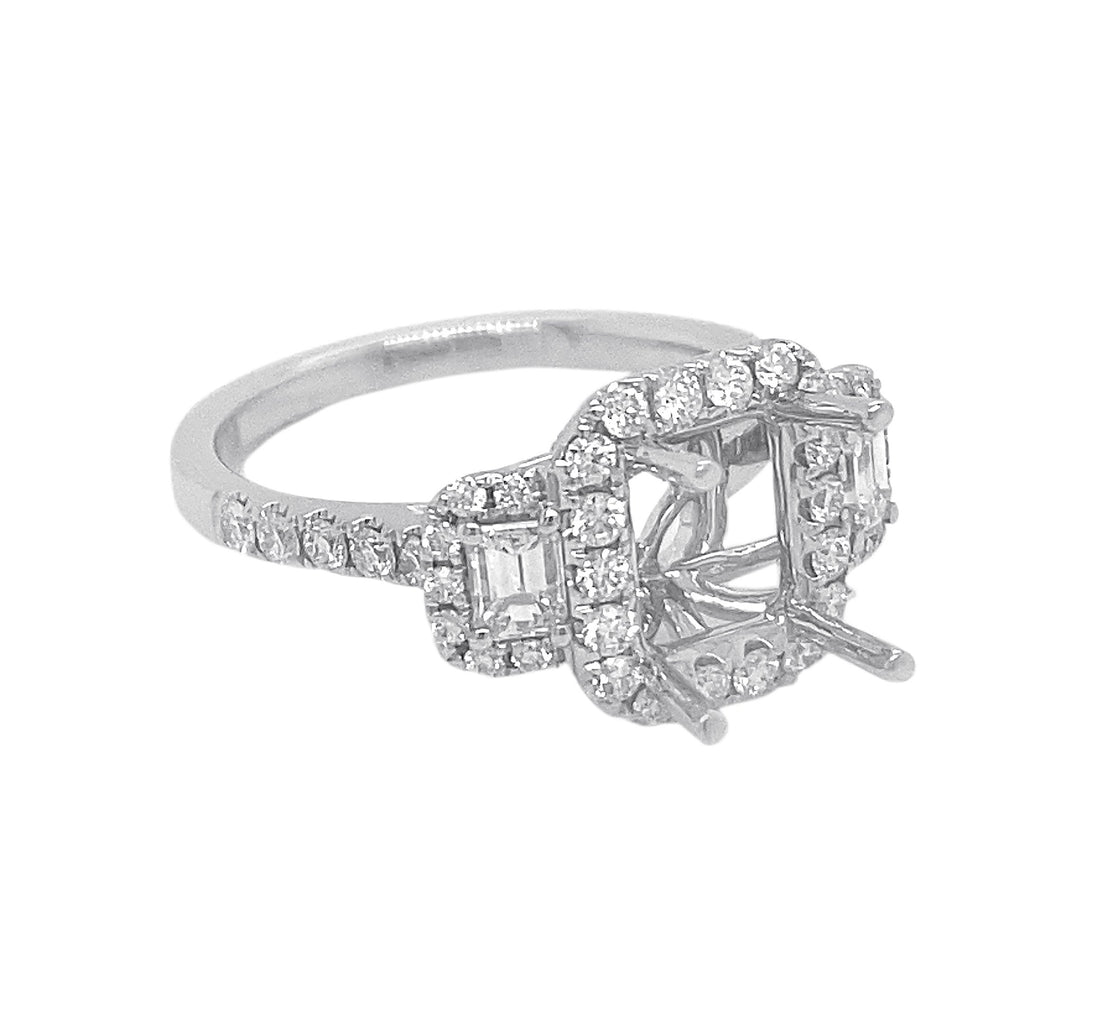 18kt White Gold Diamond Semi Mount