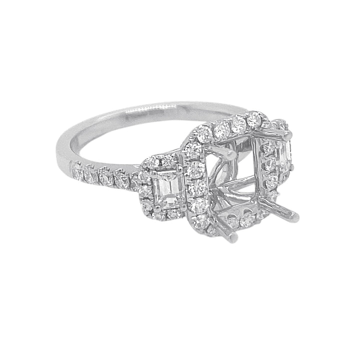 18kt White Gold Diamond Semi Mount