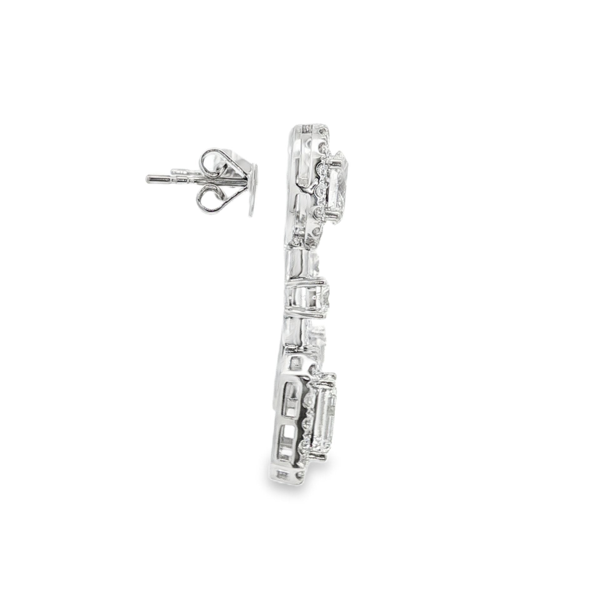 14kt White Gold Lab Diamond Dangling Earrings