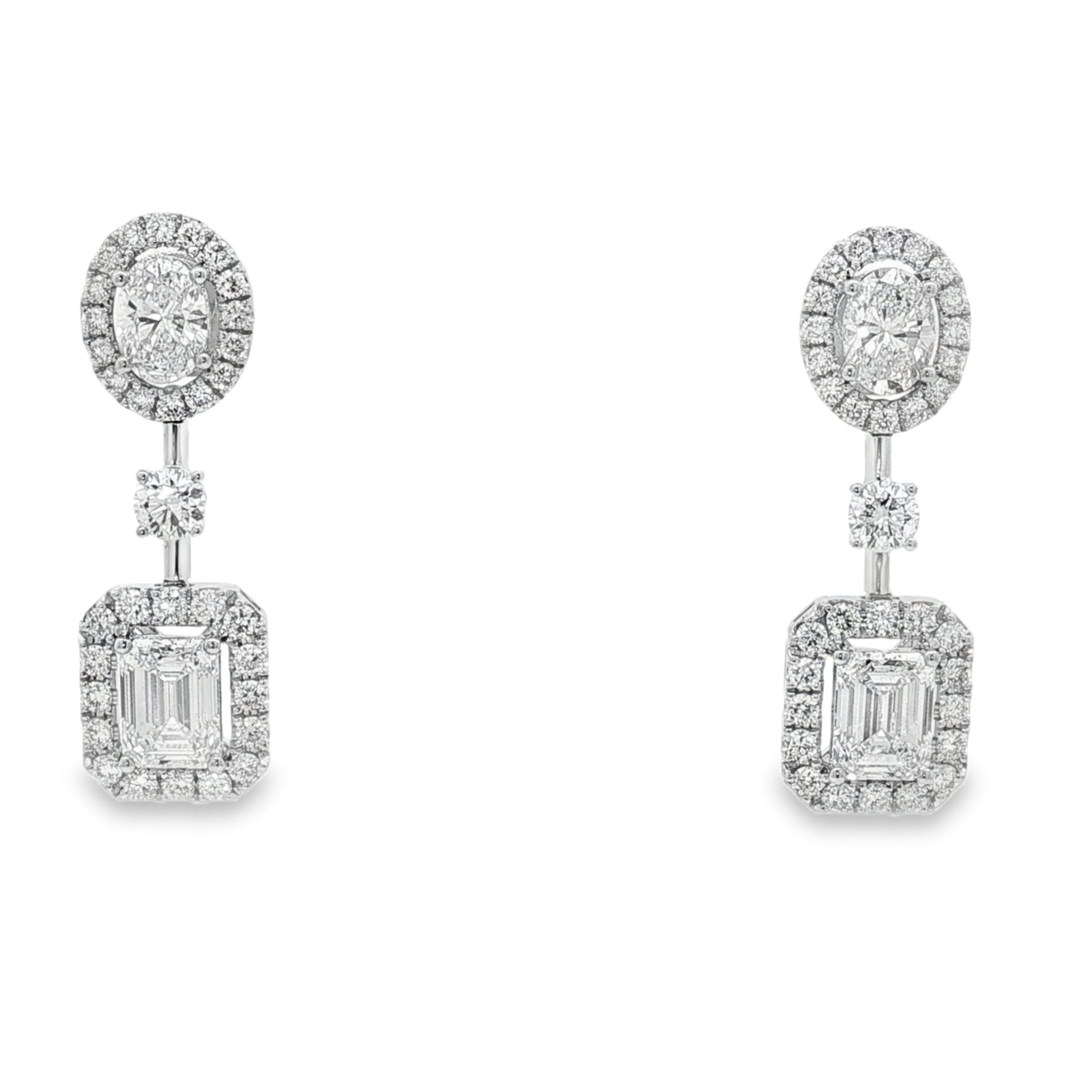14kt White Gold Lab Diamond Dangling Earrings