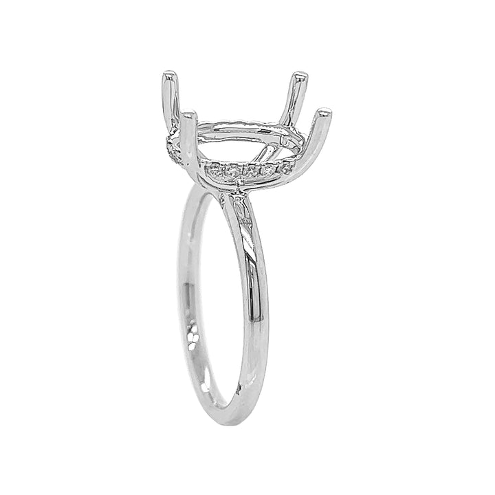 18kt White Gold Diamond Semi Mount.