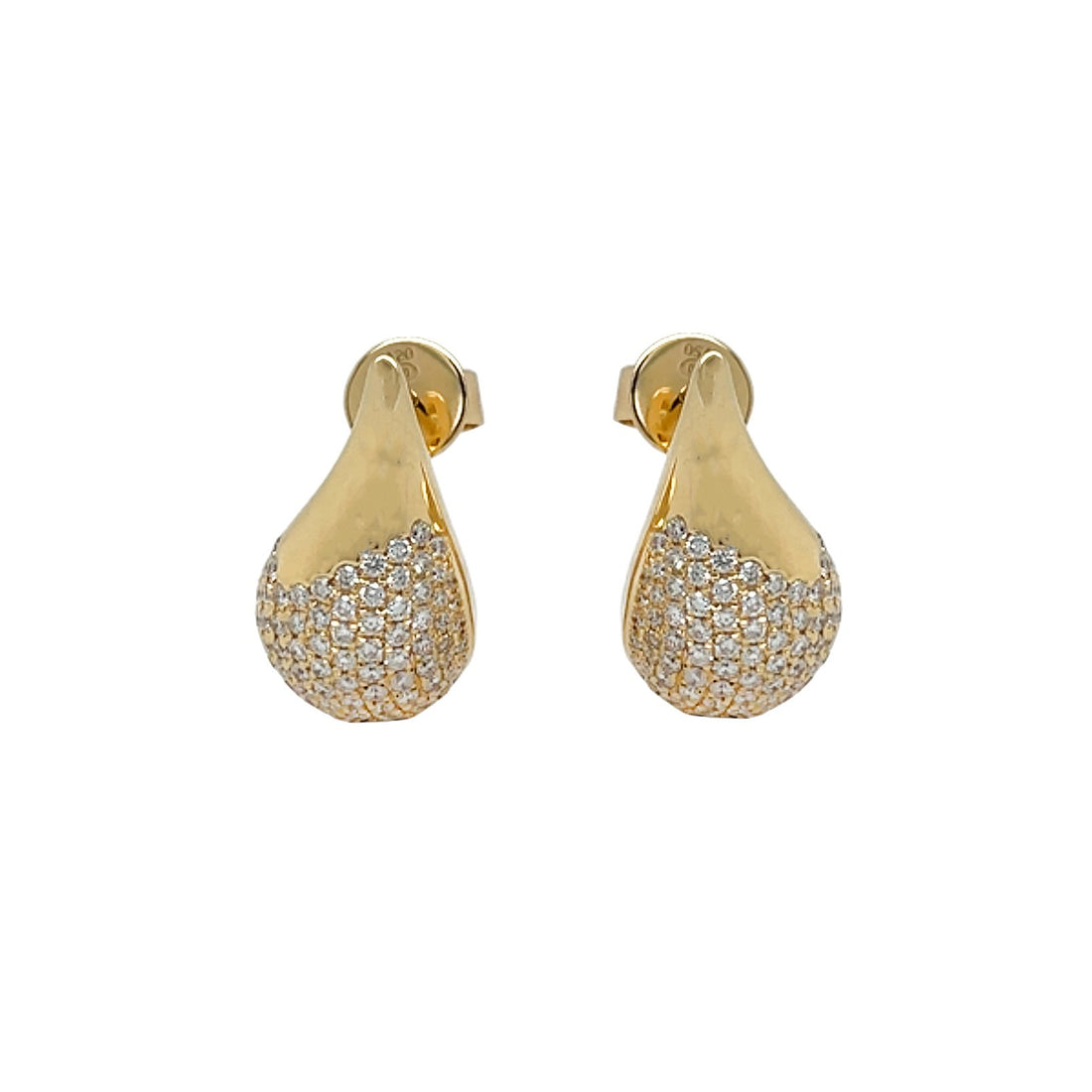 18kt Yellow Gold Diamond Earrings
