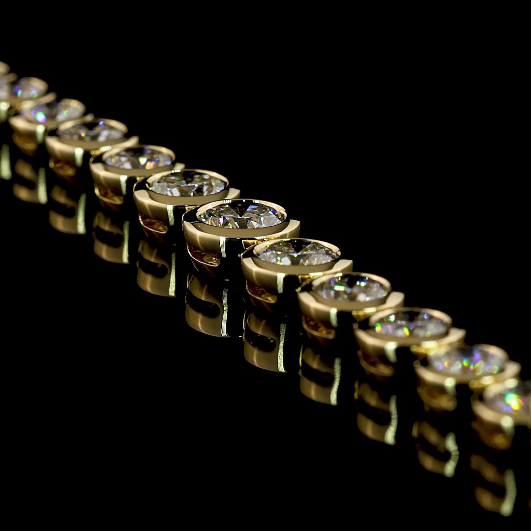 14kt Yellow Gold Lab Diamond Tennis Bracelet