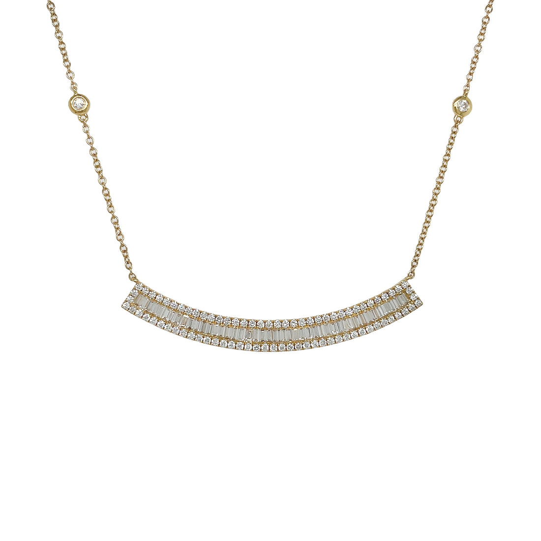 18kt Yellow Gold Diamond Bar Pendant