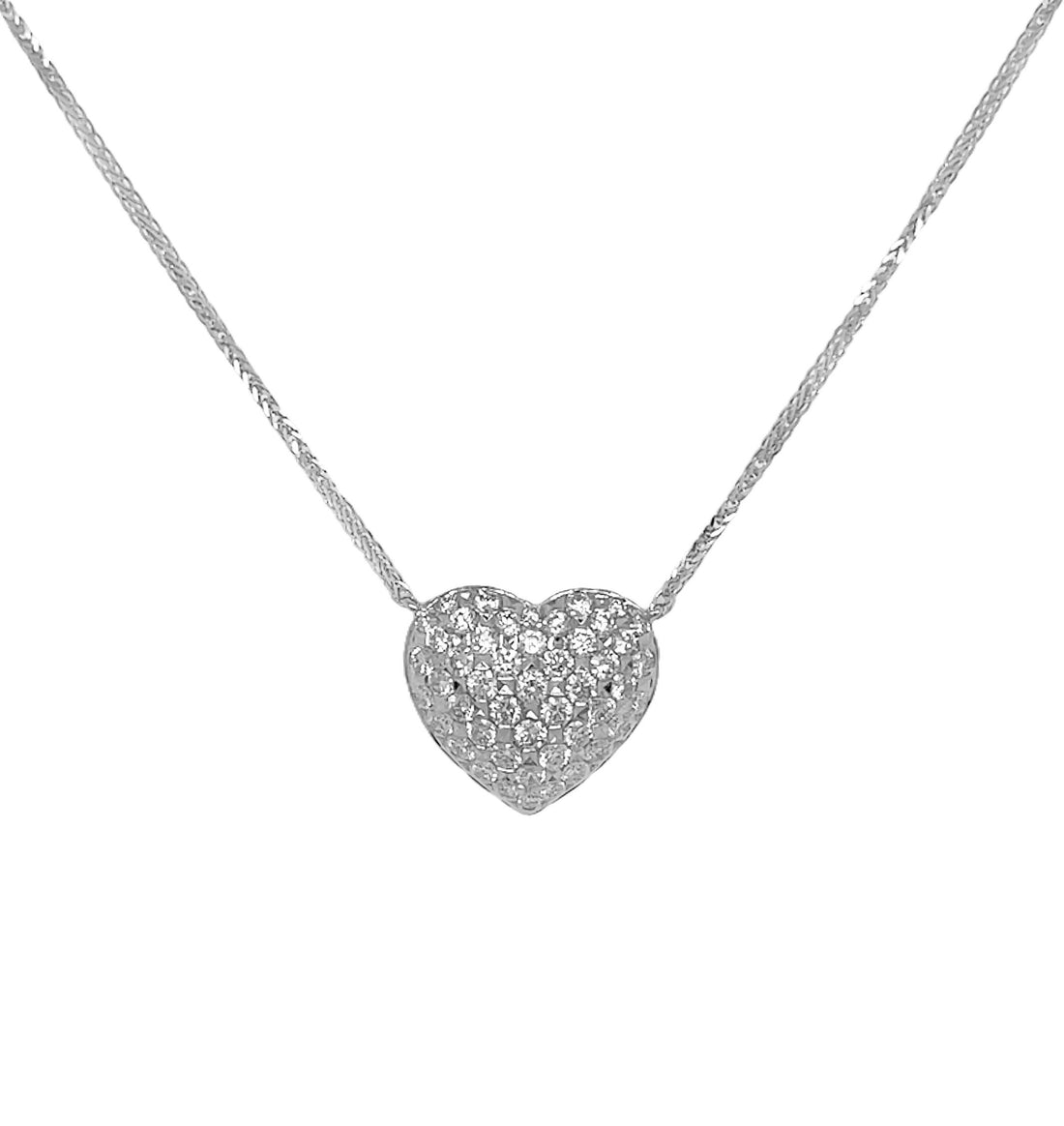 18kt White Gold Diamond Heart Pendant