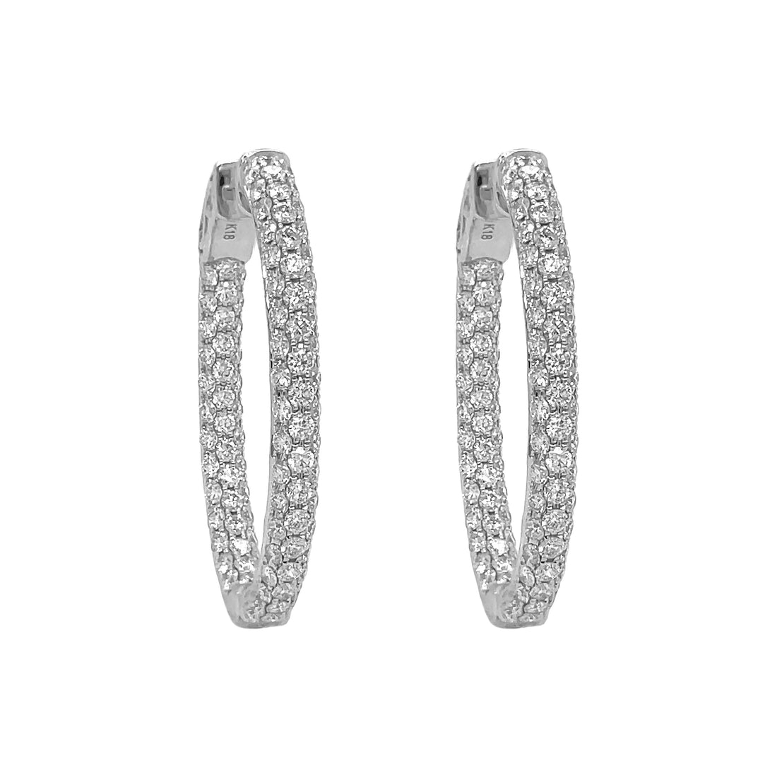 18kt White Gold Diamond Inside-out Hoops