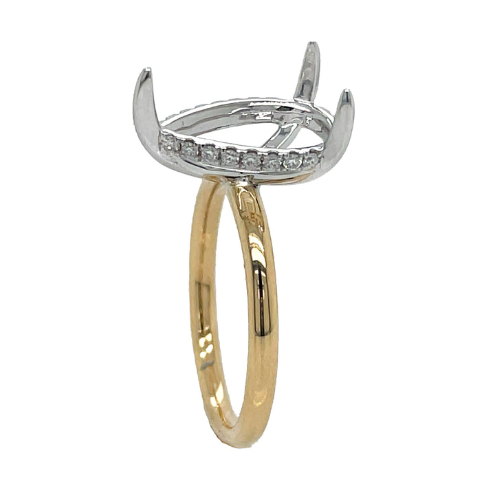 18kt Yellow and White Gold Diamond Semi-mount